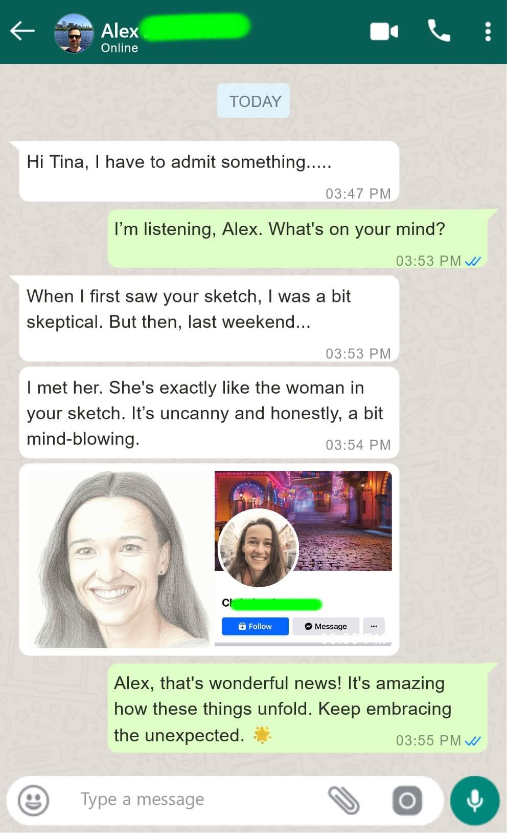 Client message from Alex