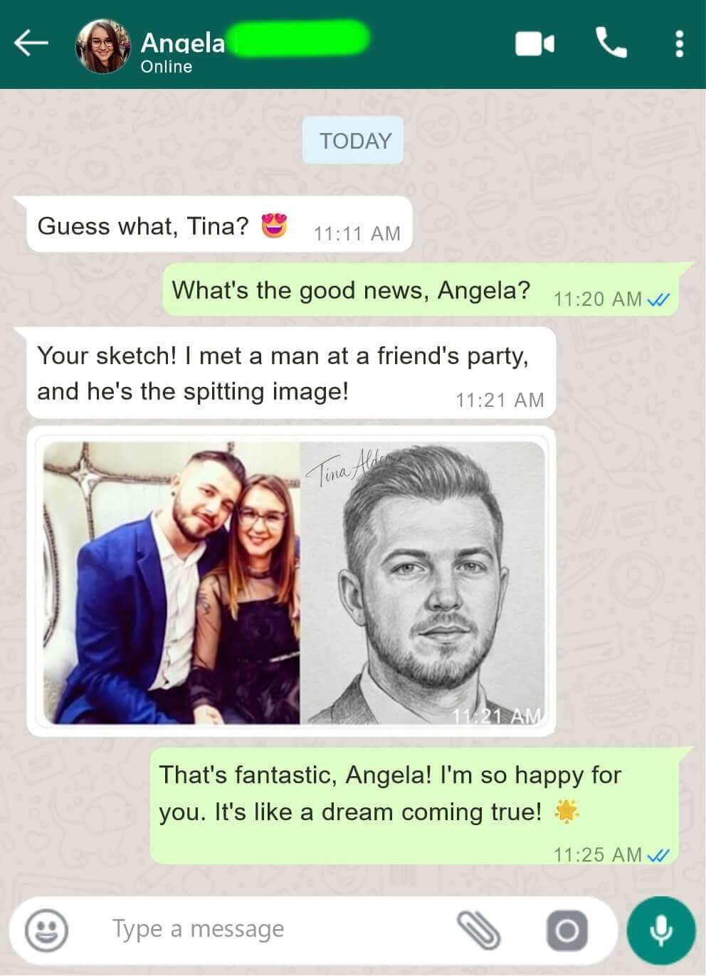 Client message from Angela